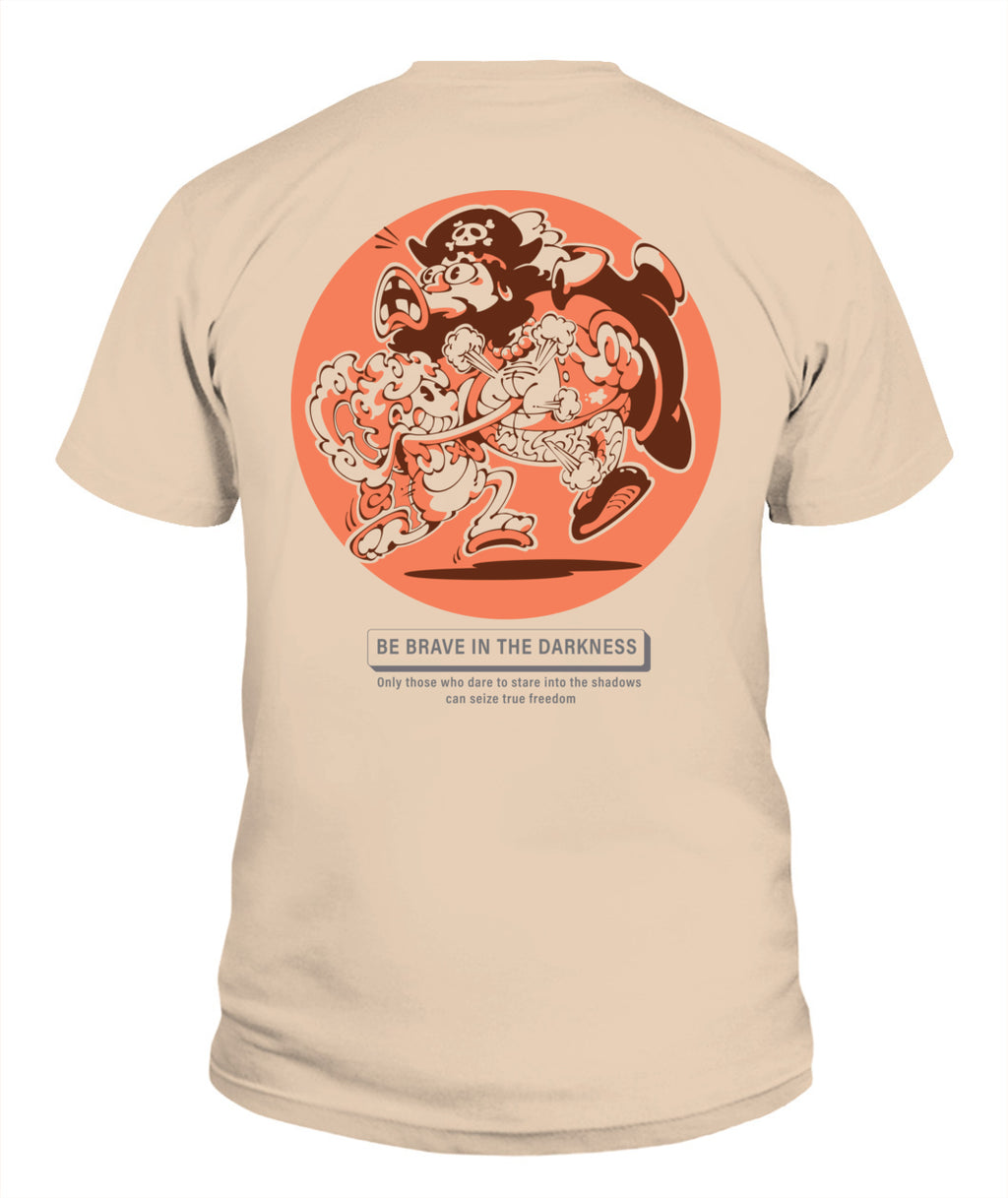 Joy Piece Be Brave in the Darkness T Shirt Anime Parody Retro Graphic Tee
