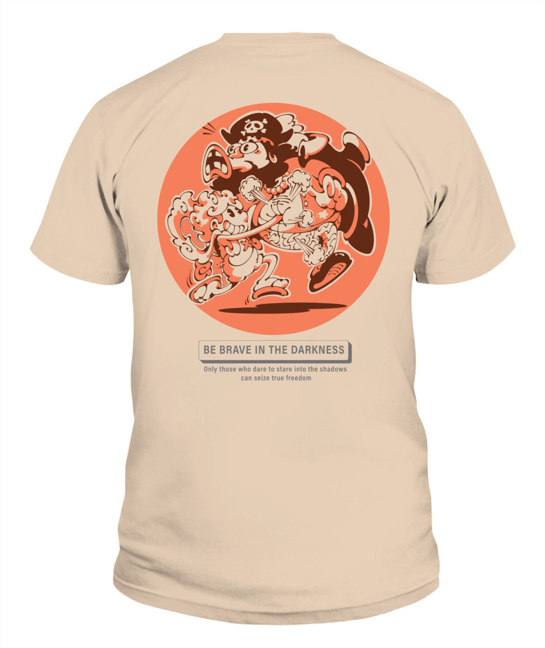 Joy Piece Be Brave in the Darkness T Shirt Anime Parody Retro Graphic Tee