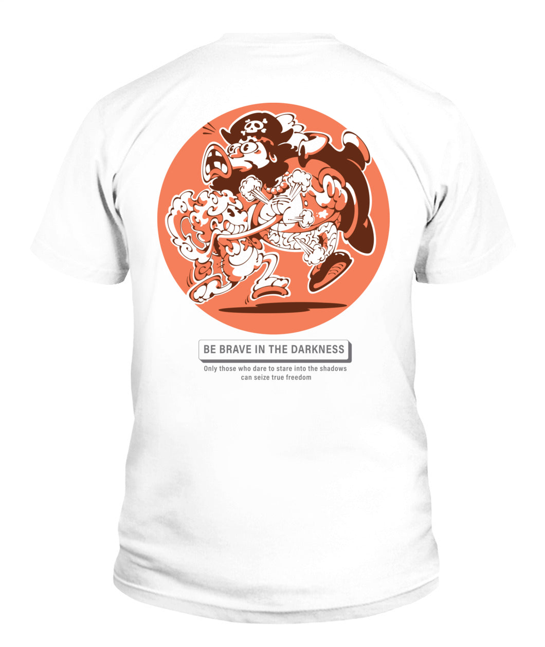 Joy Piece Be Brave in the Darkness T Shirt Anime Parody Retro Graphic Tee