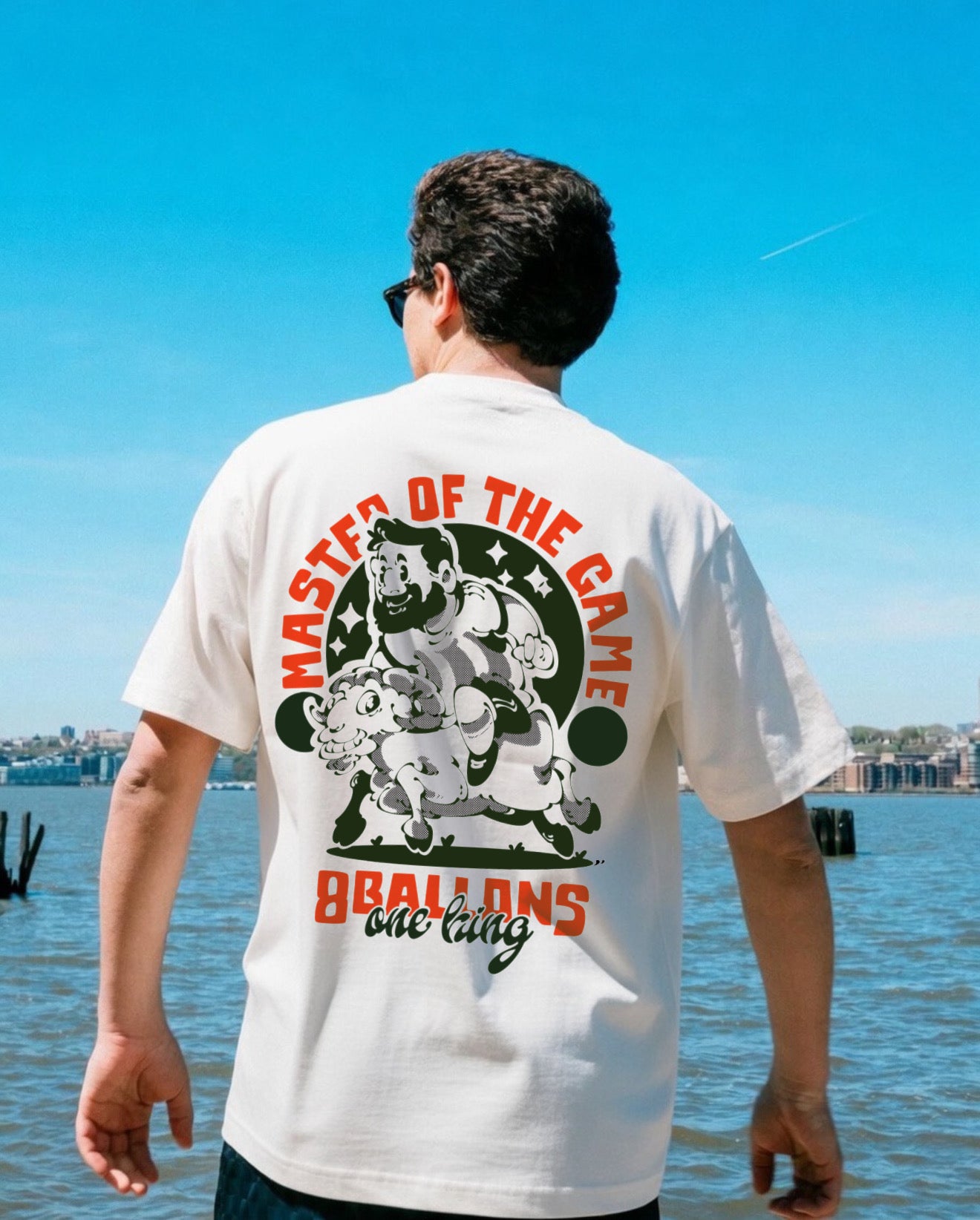 Messi Goat Vintage 90s T-Shirt - Master of the Game 8 Ballons Graphic Tee