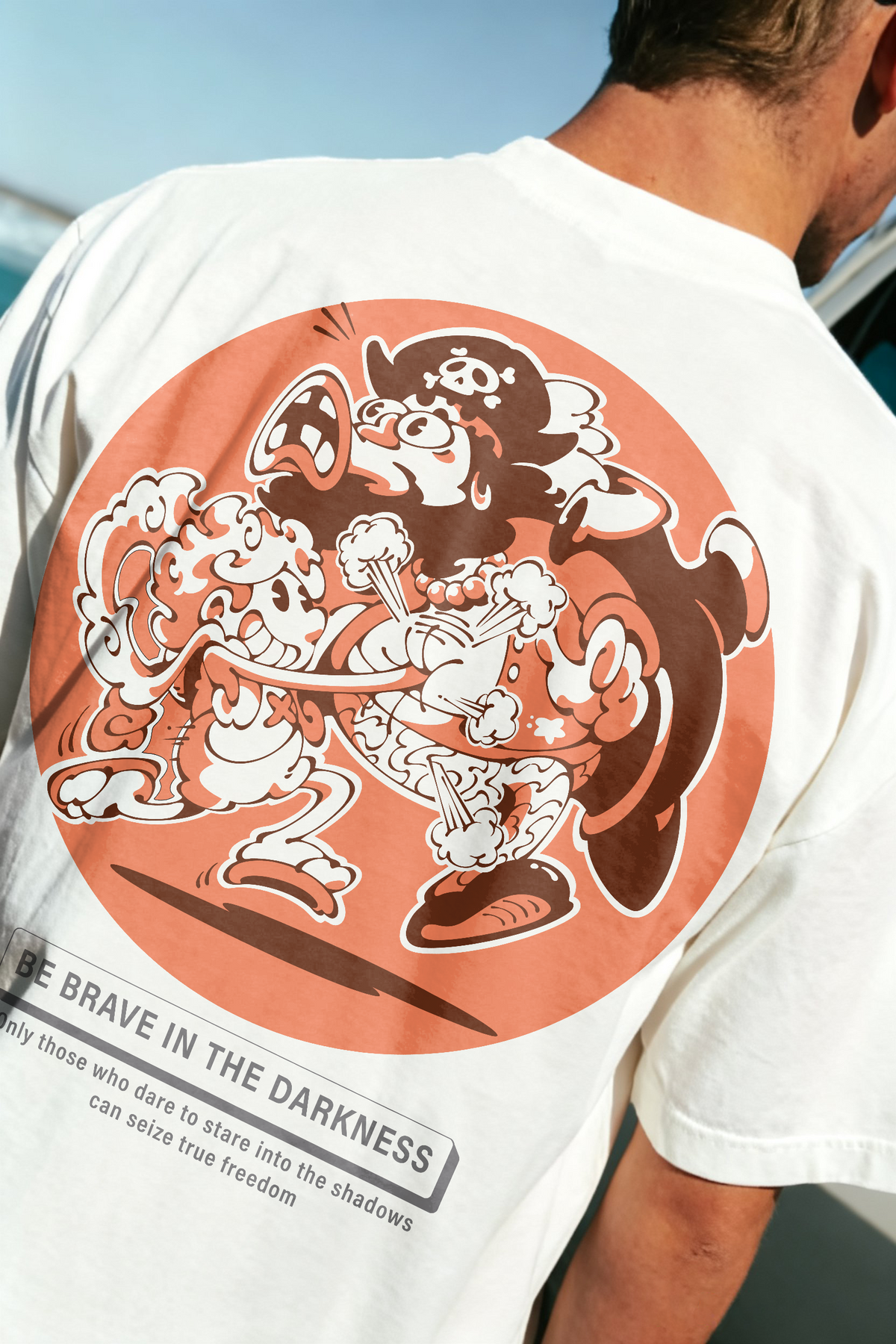 Joy Piece Be Brave in the Darkness T Shirt Anime Parody Retro Graphic Tee