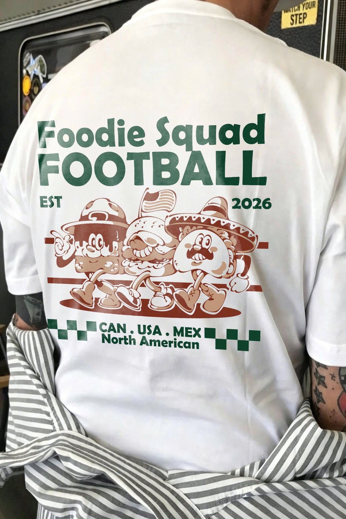 Foodie Squad Football 2026 T-Shirt | USA Mexico Canada Mascot Tee | Retro Streetwear Graphic Shirt | World Soccer Fan Gift