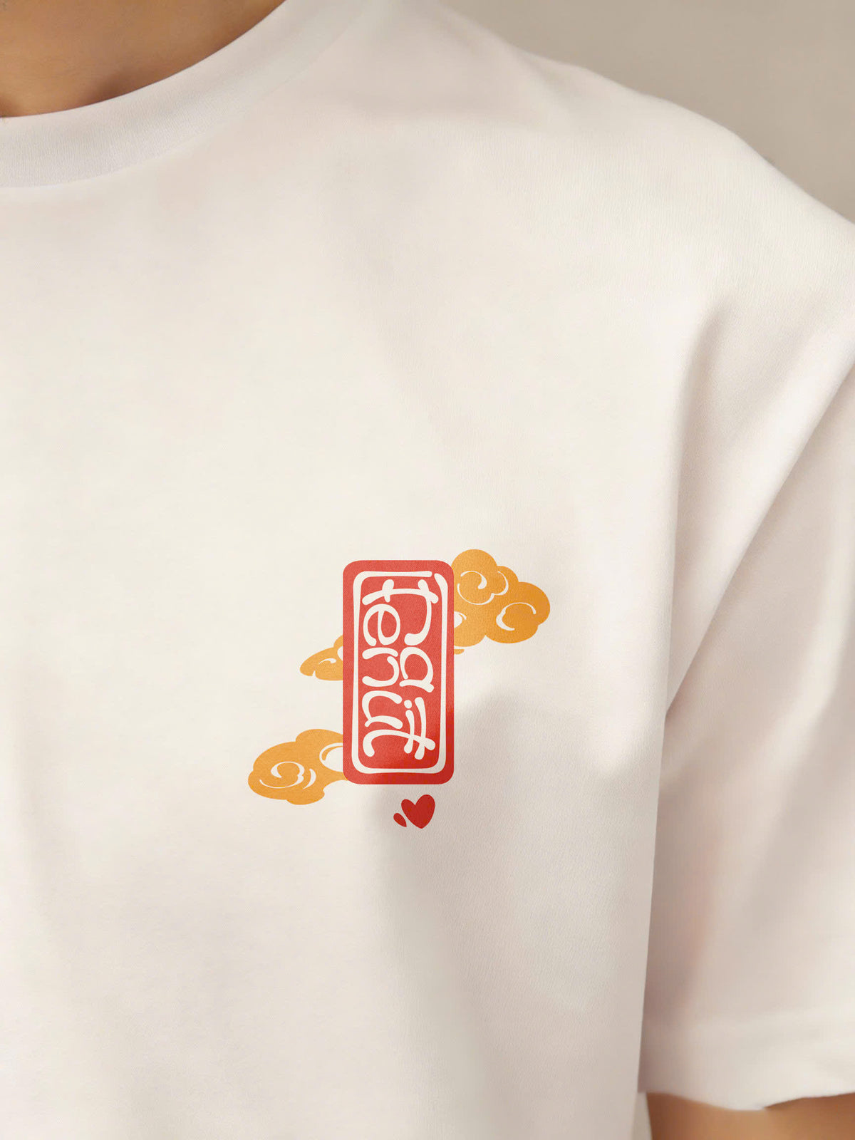 Cai Shen God of Wealth Riding Lucky Koi T-Shirt - Retro Cartoon Prosperity Shirt, Chinese New Year Lucky Charm Tee